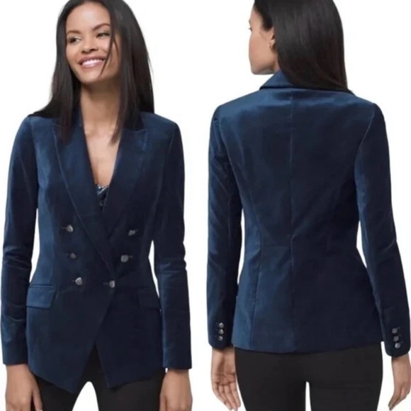 WHITE HOUSE BLACK MARKET VELVET TROPHY SIZE 6 In RIVER TEAL - Picture 12 of 14